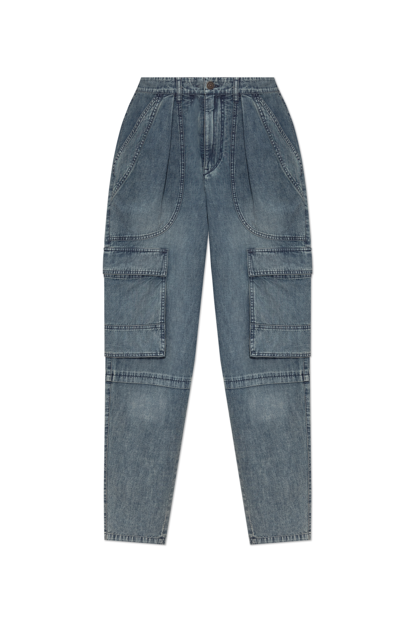 デニム・ジーパン MARANT ETOILE JEANS CARGO NAYLA IN DENIM Blue